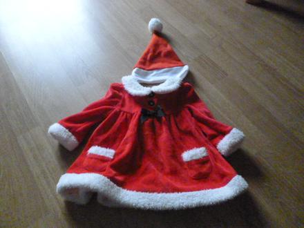 Vánoční šaty s čepicí vel. 3-6 m, 68