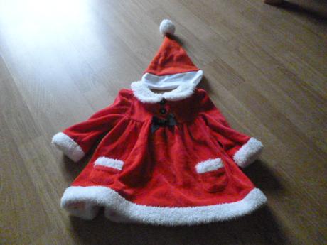 Vánoční šaty s čepicí vel. 3-6 m, 68