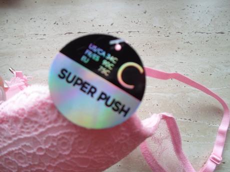 Růžová krajková podprsenka super push 75c, new yorker,75c