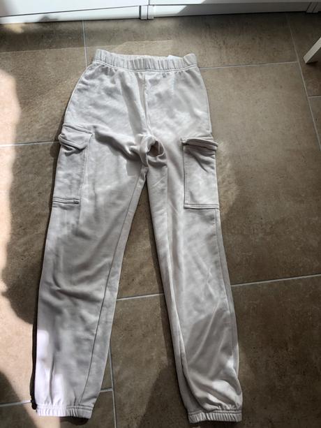 Teplaky bilo-kremova barva h&m 152, h&m,152