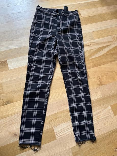 Skinny černé džíny se vzorem, h&m,158