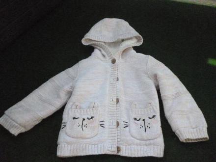 Kočičkový svetr s kožíškem 3-4, nutmeg,104