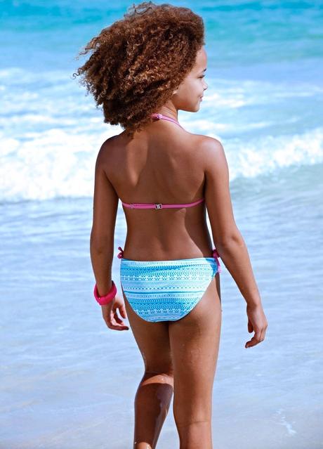 Dívčí tyrkysové plavky 2-dílné bikiny vel. 164/170, bonprix,164 / 170