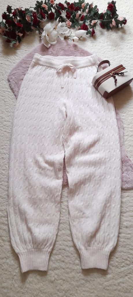 H&m pletené kalhoty jogger s copánkovým vzorem, h&m