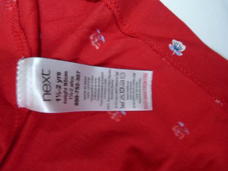 Červené bavlněné šaty vel.92, next,92
