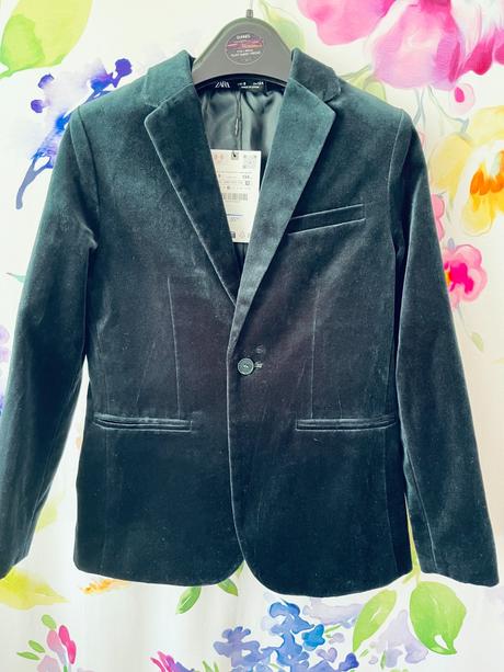 Společenské láhvově zelené velurové sako zara, zara,134