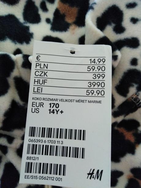 Nová fleecova leopardí mikina h&m 170, h&m,164 / 170