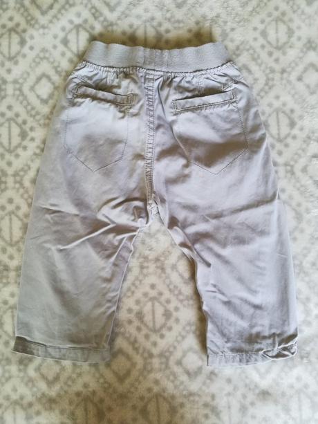 Bavlněné plátěné světle šedé kalhoty, next,80