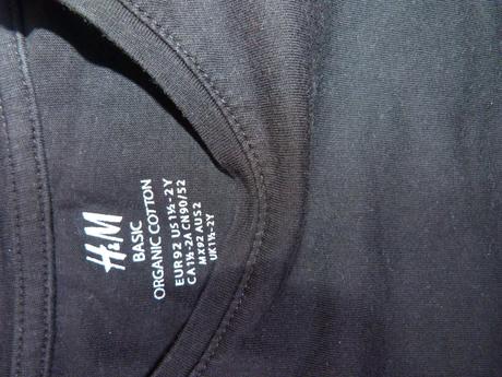 Bavlněné černé tričko vel. 92, h&m,92