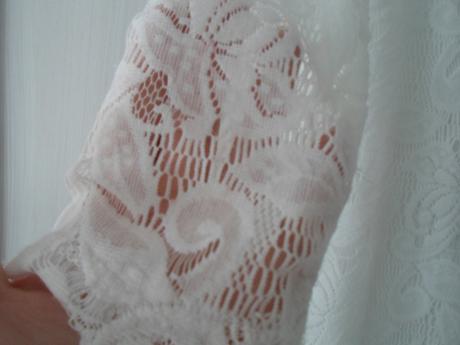 Bílé krajkové tričko triko 3/4 rukáv, h&m,m