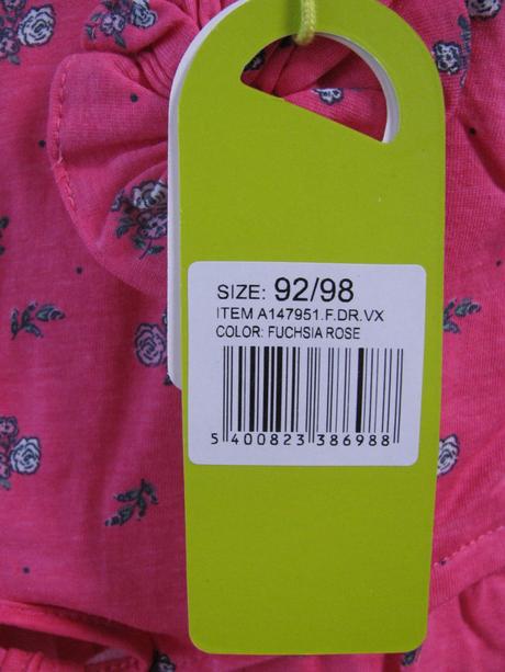 Bavlněné dívčí šaty s parádní gumičkou do vlasů, 98