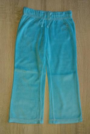 Sametové tyrkysové tepláky vel. 104, f&f,104