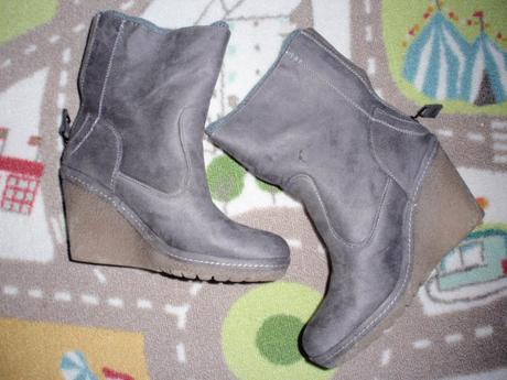 Boty-kozačky semišové šedé reno, young spirit,39