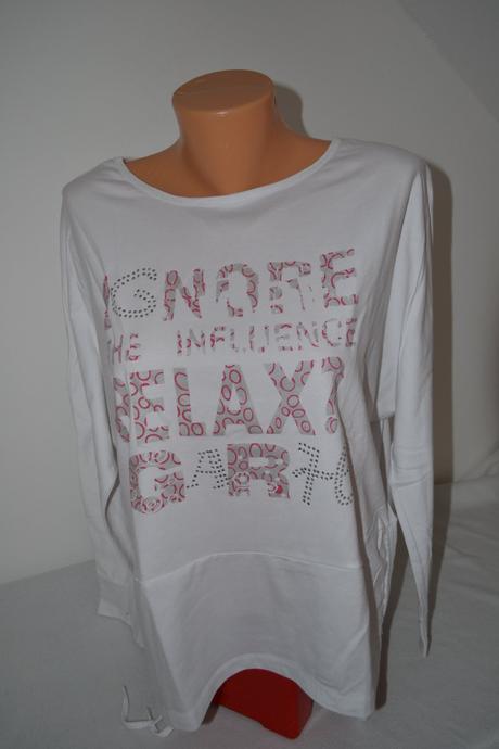 Bílé tričko s netopýřími rukávy, xl