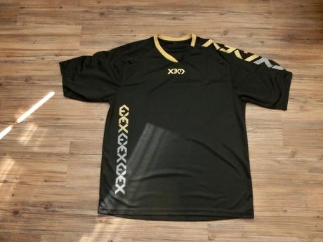 Černé zlaté triko tričko trikot pánské krátký ruká, exe,l
