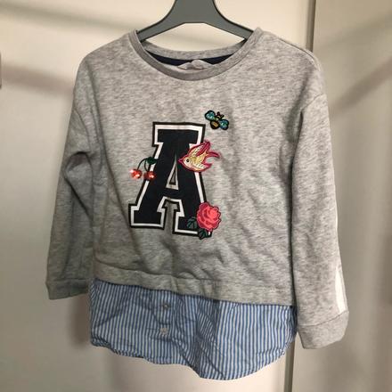 Šedá mikina s písmenem, 110