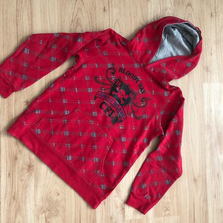 Cervena mikina s kapucí a lebkou 116/122, 116