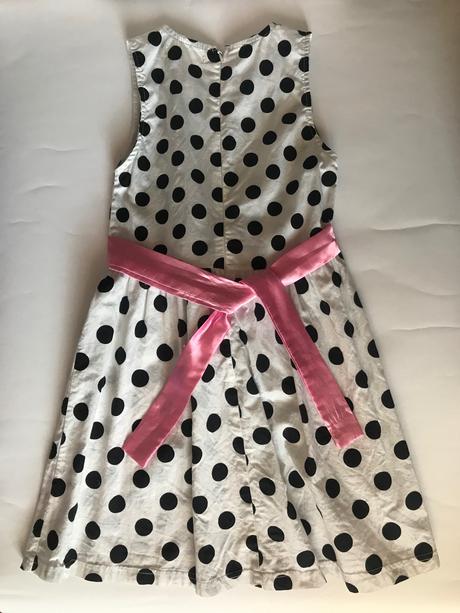 Puntíkované šaty s mašlí, 116