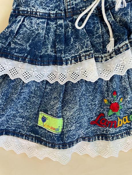 Volán džínová sukně, vel není cca xs-s, lambada, xs