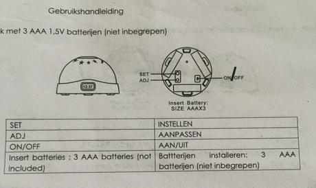 Projekční budík měnící barvy, 