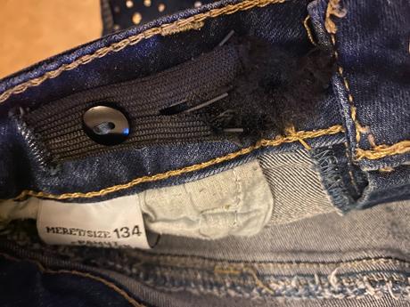 Riflová mini sukně s kamínky vel. 134, 134