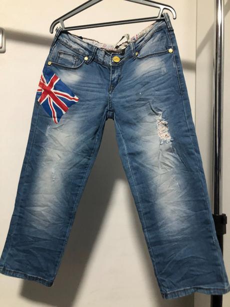 Modré krátké bokové rifle, s