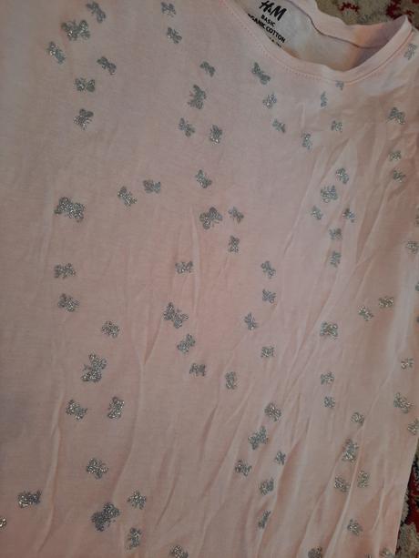 Tričko s třpytivými motýlky, h&m,134