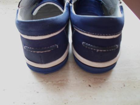 Modré boty polobotky kožené, lasocki,35