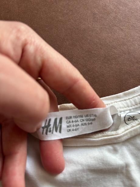 Triko smetanové barvy- 110/116 disney/h&m, h&m,110
