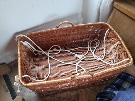 Proutěná závěsná kolébka s matrací a lemem, šířka (cm): 45,délka (cm): 80