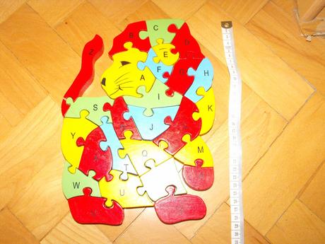 Dřevěný puzzle lev,