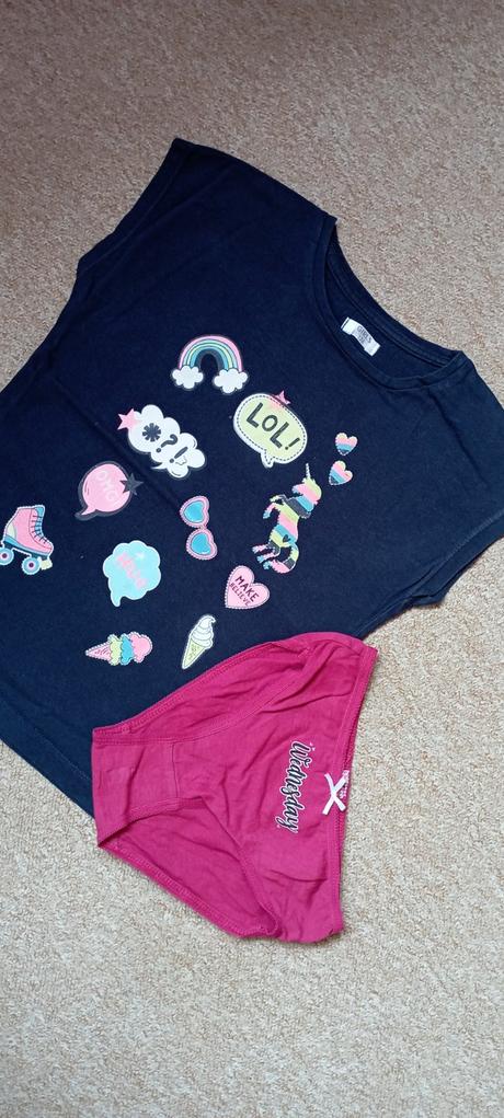 Tričko a kalhotky zn."girls" vel."128", 128