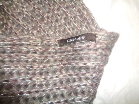 Luxusní bohatá hnědostříbrná spojená šála,