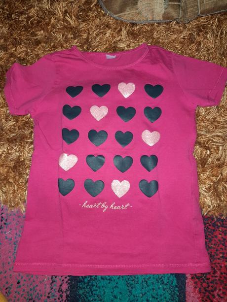 Srdíčkové tričko dopodopo 128 super stav, dopodopo,128