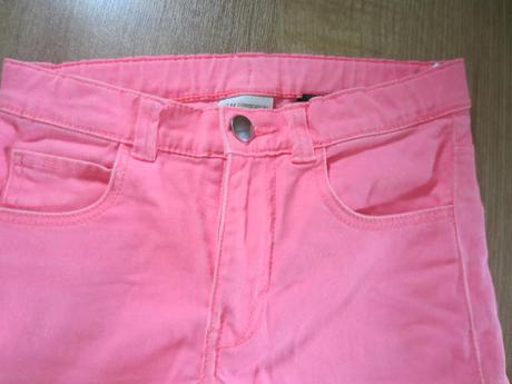 Neonově růžové kraťasy, šortky, džínové, h&m,134
