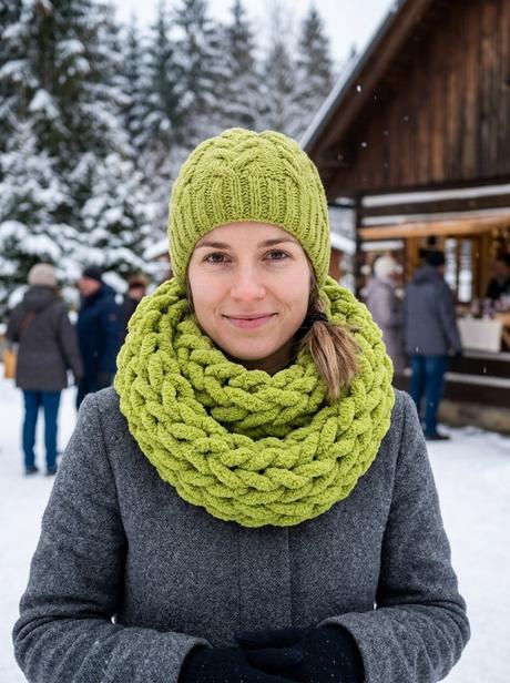 Měkký pletený nákrčník puffy (barva na přání), 