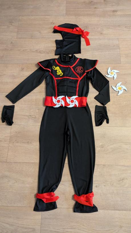 Ka303 karnevalový kostým ninja vel. 128, 7/8 let,