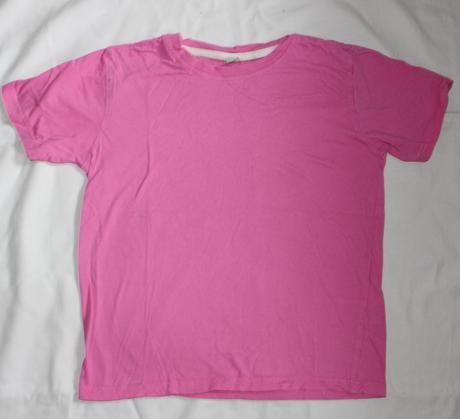 Po43. jednoduché růžové tričko 8-9 let, 134