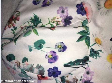 Bílý romantický klobouk, motiv květy, vel. 4-6y, h&m,104