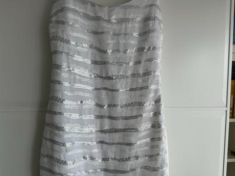 Dámské bílé šaty s flitry bershka, vel. s, bershka,s