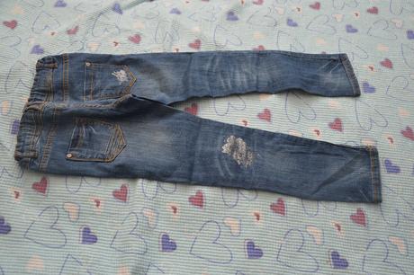 128 134 elastické džíny rifle s třpytkami, dopodopo,128