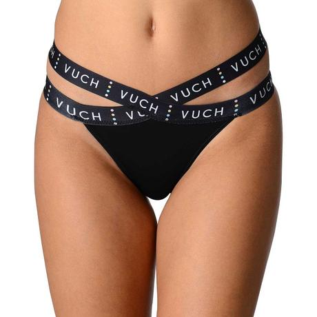 Zajímavé bílé elast. kalhotky s černým lemováním, xs