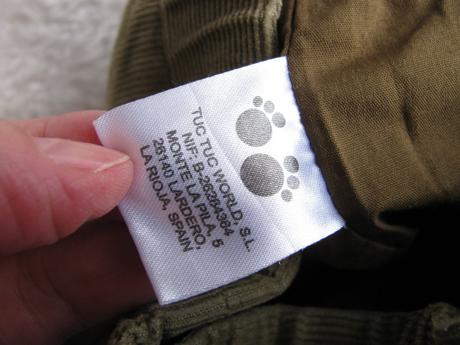 Zateplené nové khaki manšestrové kalhoty tuc tuc, tuc tuc,68