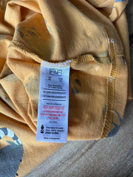 Pyžamo tesco, f&f,xs