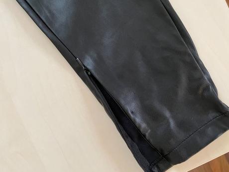 Koženkové kalhoty, chybí knoflík, vel m/l, primark, primark,m