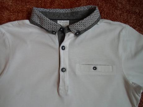 Bílé tričko triko s límečkem polo, f&f,140