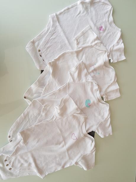 4ks bílé body s krátkým rukávem ff vel. 18-24měs, f&f,92