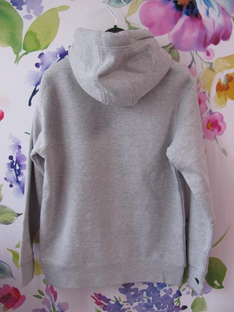 Šedá teplá bavlněná mikina s kapucí cottonridge, s
