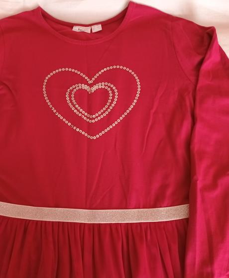 Sváteční šaty dlouhý rukáv bobulověčervenébonprix, bonprix,164