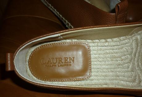 Hnědé dámské kožené espadrilky ralph lauren, ralph lauren,39
